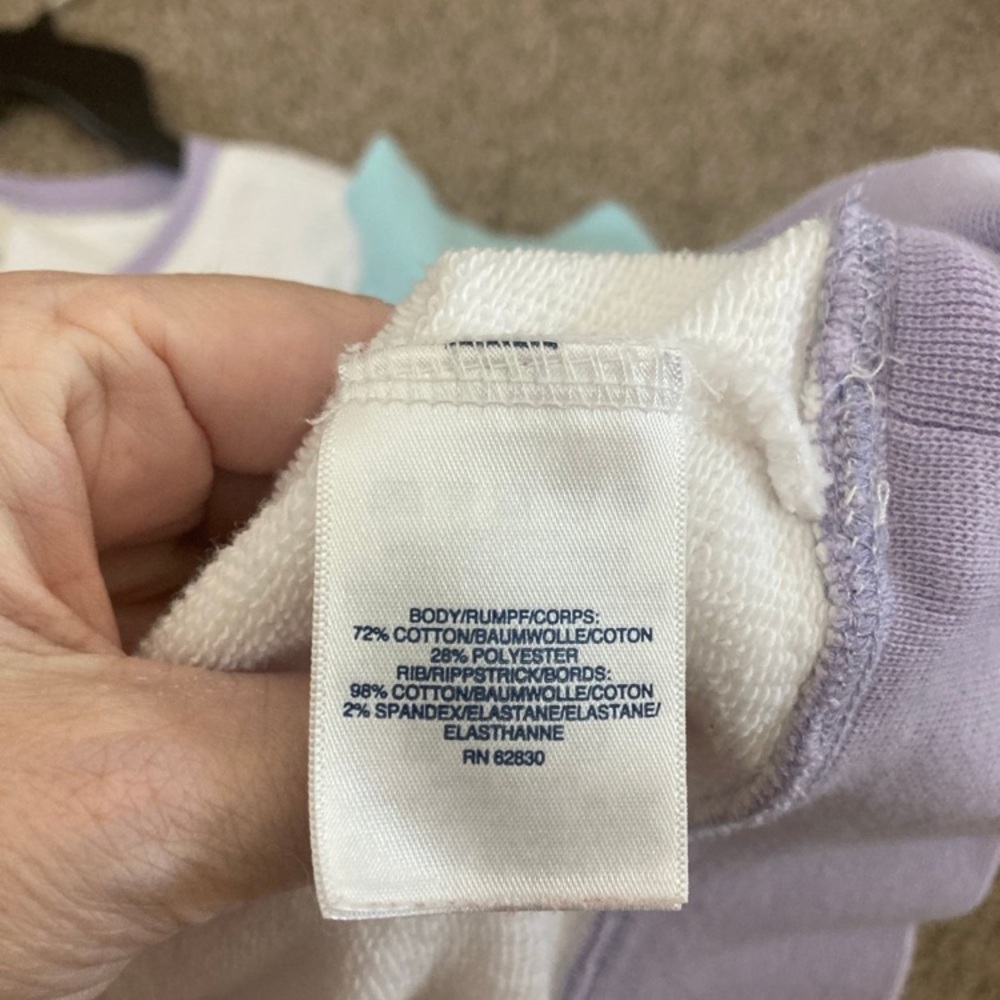 Lands' End Multicolor Sweatshirt - White, Yellow, Blue, Purple - Picture 4 of 4